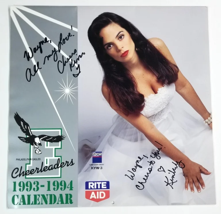 Multi hand SIGNED Philadelphia Eagles 1993-94 NFL Cheerleader Calendar COA