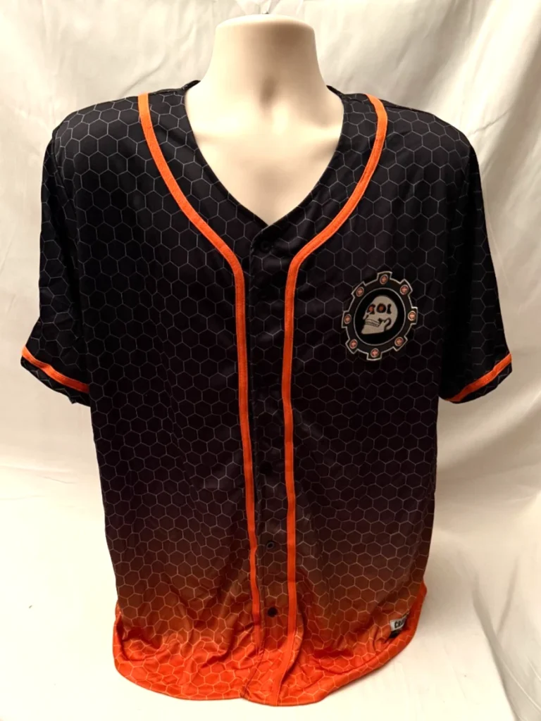 Crankdat EDM DJ Official Embroidered Black/Orange Baseball Jersey M Medium