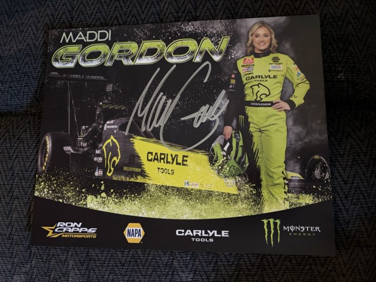 Maddi Gordon 2026 NHRA Signed Post Promo Hero Card Drag Racing