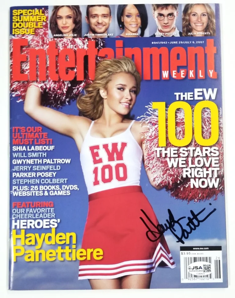 Hayden Panettiere SIGNED 2007 Entertainment Magazine JSA COA Heros Nashville