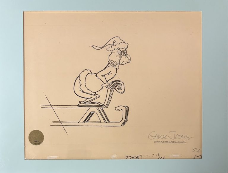 Chuck Jones Signed Auto 1966 Grinch Stole Christmas Animation Cel Grad LOA