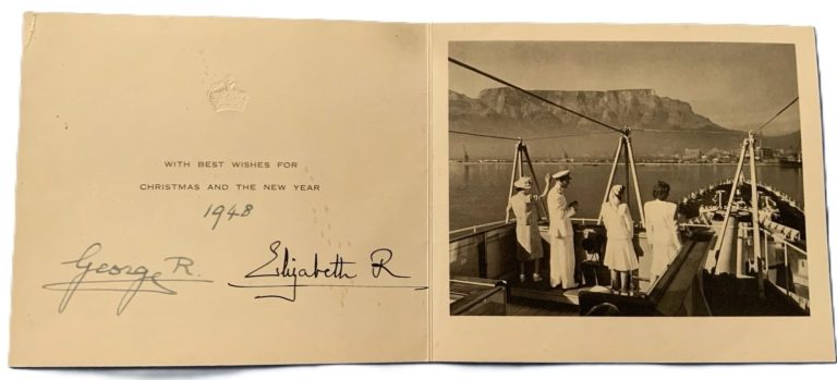Queen Elizabeth King George VI Signed Auto 1948 Royal Christmas Card Grad LOA