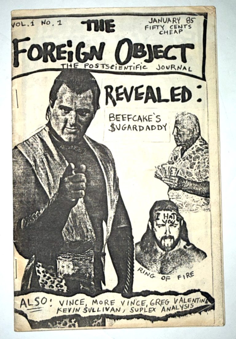 The Foreign Object Vol 1 No 1 Jan 1985 Vintage Wrestling Fanzine Rare Punk Zine
