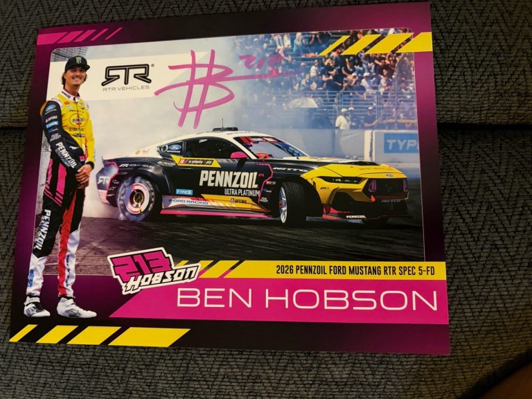 Ben Hobson Signed Car Promo Hero Card Formula Drift