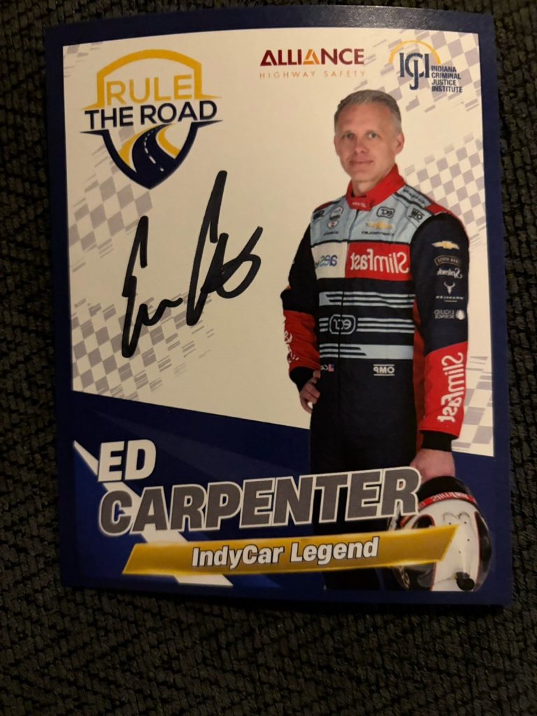 Ed Carpenter 2026 Indy 500 Signed Promo Card 9/12/26 Rule The Road