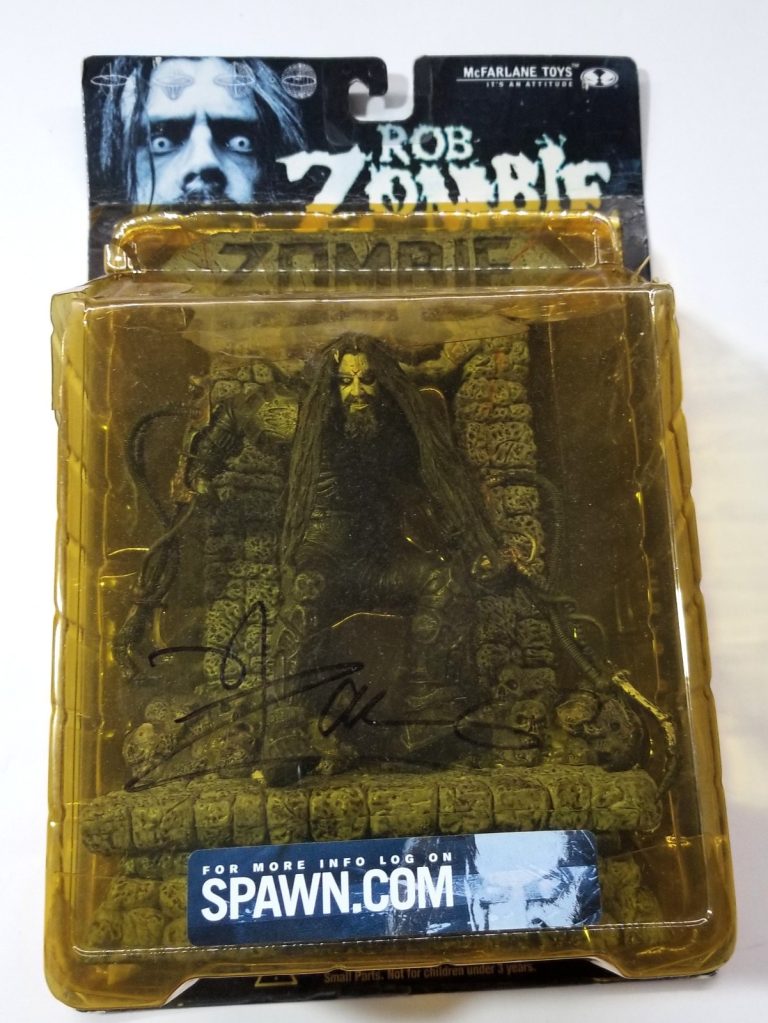 Rob Zombie hand SIGNED 2000 McFarlane Toys Super Stage Action Figure JSA COA