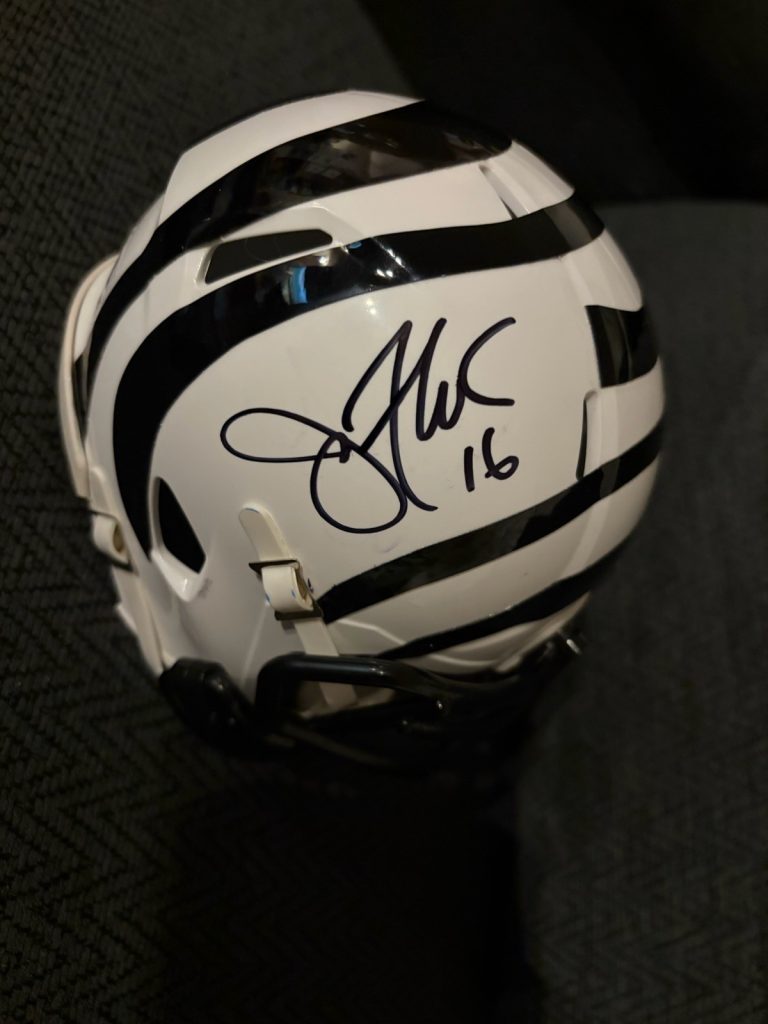 Joe Flacco Signed Cincinnati Bengals Mini Helmet Autographed