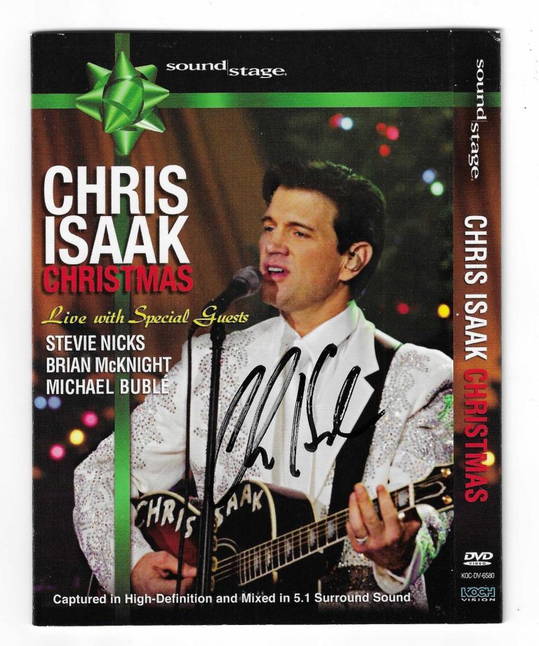 Chris Isaak REAL hand SIGNED Self-Titled Christmas DVD Slipcover COA Autographed
