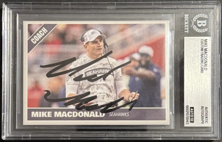 Mike Macdonald Signed Autographed Seattle Seahawks Custom Trading Card Beckett