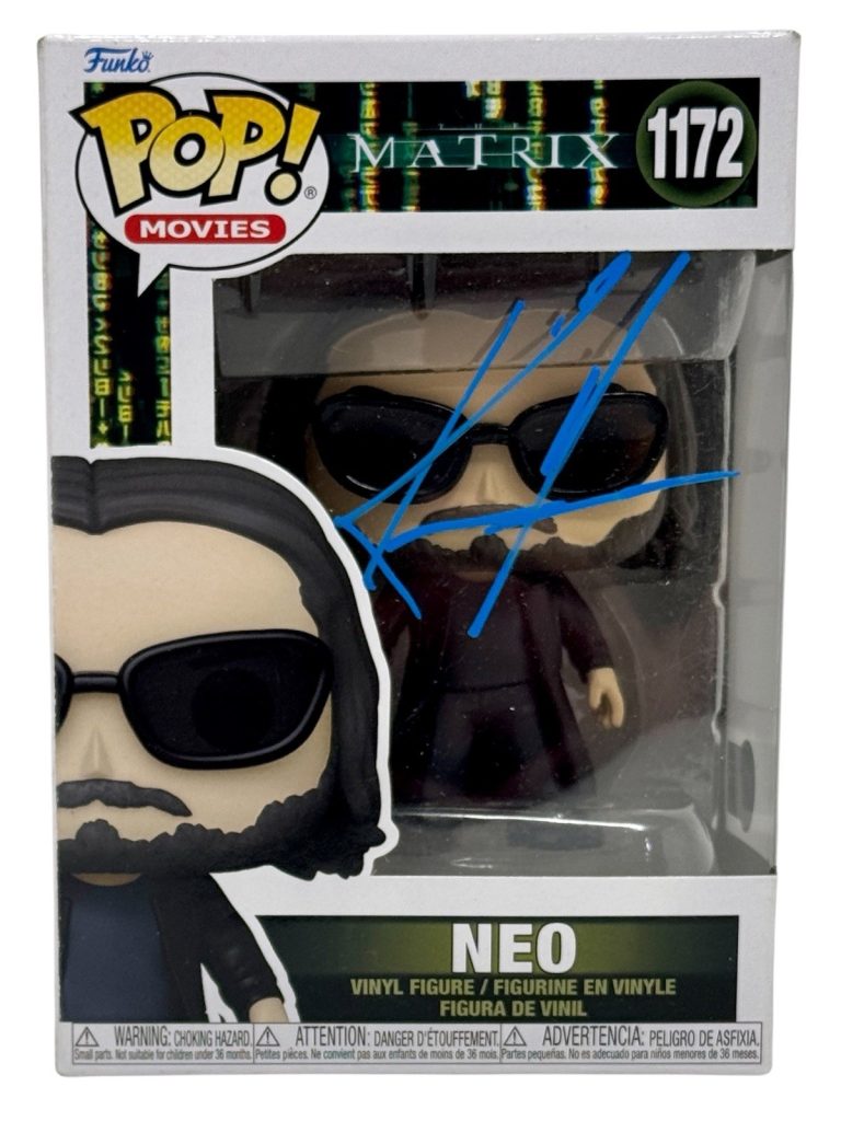 Keanu Reeves Signed Autograph The Matrix Neo Funko Pop #1172 Beckett COA