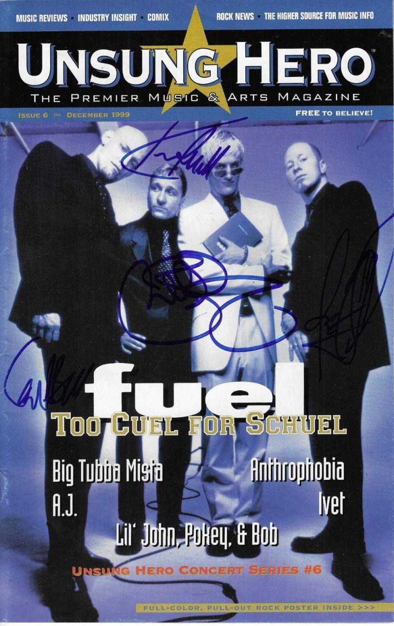 FUEL full band SIGNED 1999 Unsung Hero Magazine JSA COA Autographed Scallions +3
