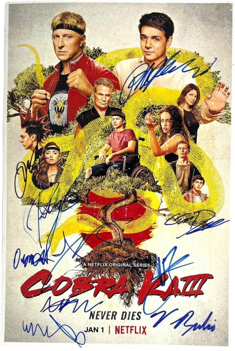Cobra Kai Cast Signed Autograph 12x18 Poster Photo Ralph Macchio Zabka x10 ACOA