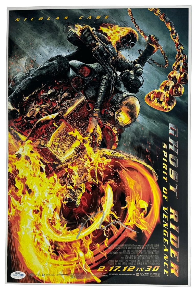 Nicolas Cage Signed Ghost Rider 12x18 Movie Poster Photo Autograph ACOA COA