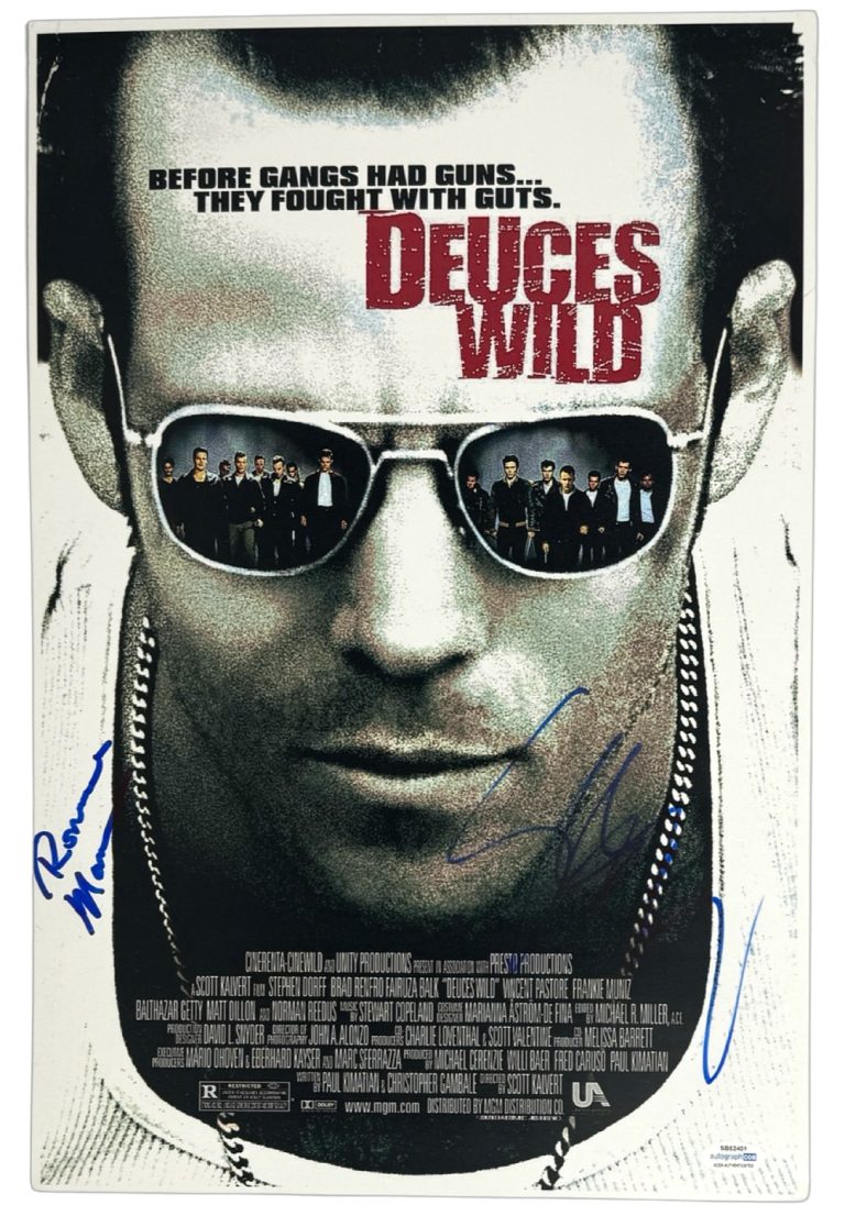 Stephen Dorff  & Ronnie Marmo Signed Deuces Wild Movie Poster 12x18 Photo ACOA