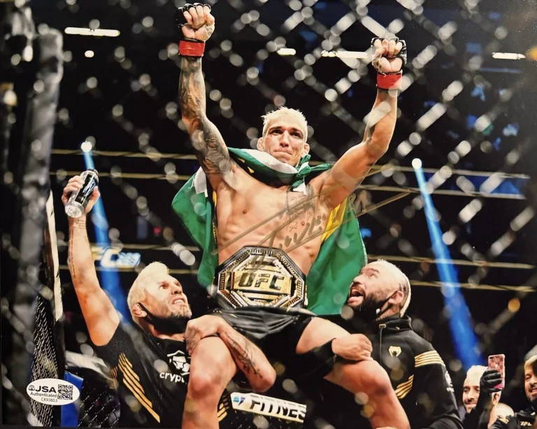 Charles Oliveira Signed Autographed UFC Fighter 8x10 Photo Do Bronx JSA COA