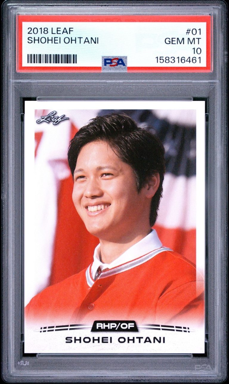 Graded 2018 Leaf Shohei Ohtani #01 Retail Rookie RC Baseball Card PSA 10