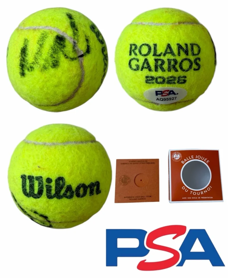 Mirra Andreeva Signed 2026 French Open CHAMPION Match Used Tennis Ball PSA AUTO