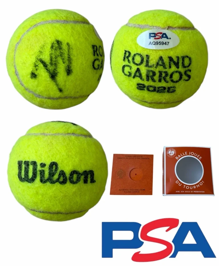 Flavio Cobolli Signed 2026 French Open FINALIST Match Used Tennis Ball PSA AUTO