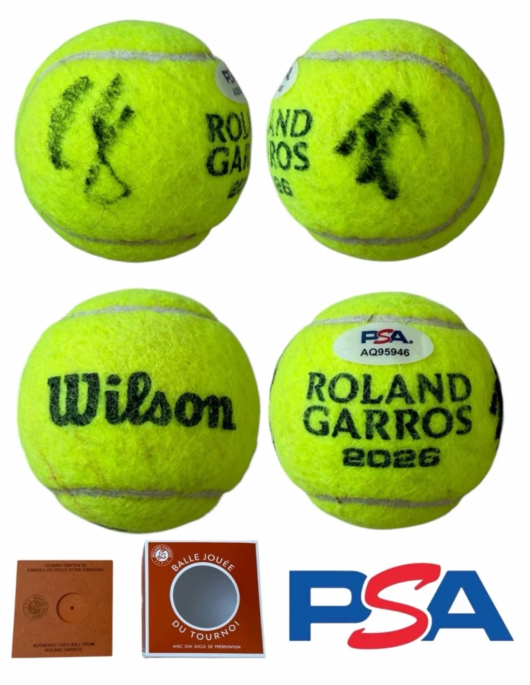 Alexander Zverev & Flavio Cobolli Signed 2026 French Open Match Used Ball PSA