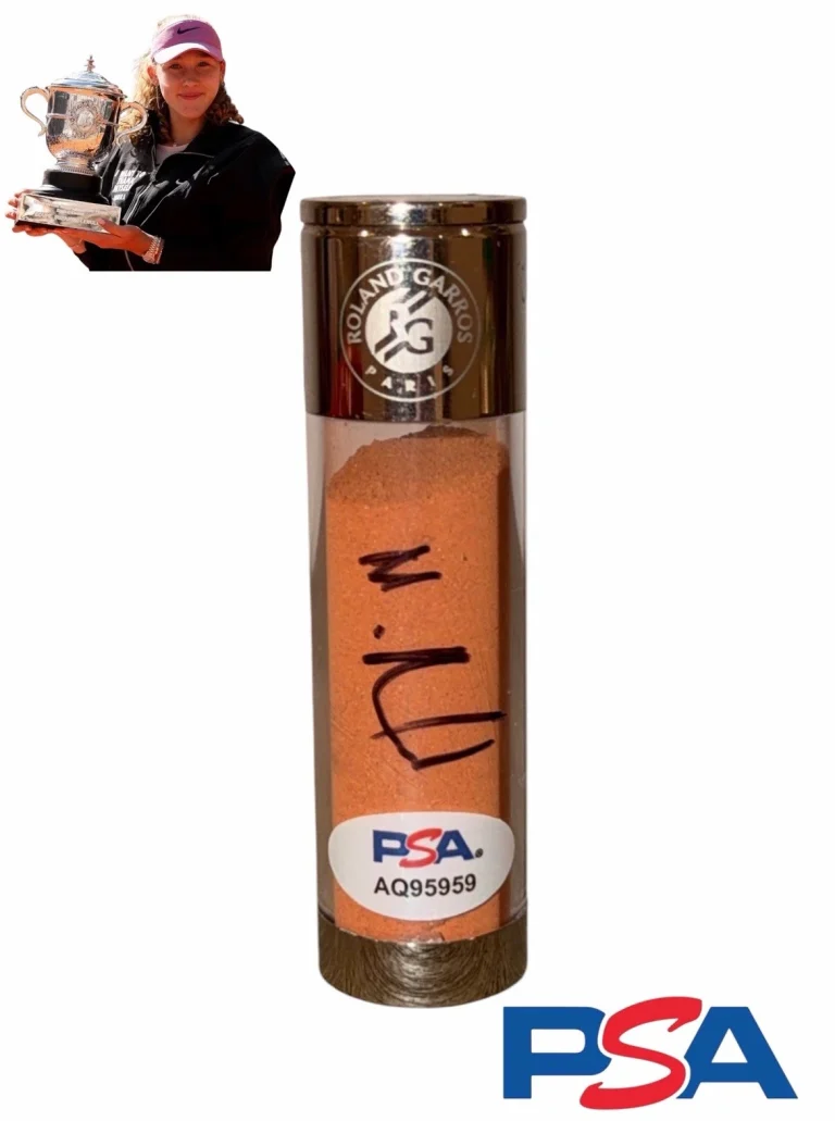 Mirra Andreeva Signed 2026 RG French Open CHAMPION Match Used Clay PSA AUTO