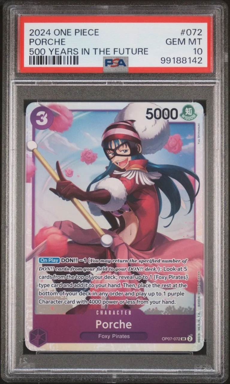Graded 2024 One Piece EN Porche #072 500 Years Trading Card PSA 10 Gem Mint
