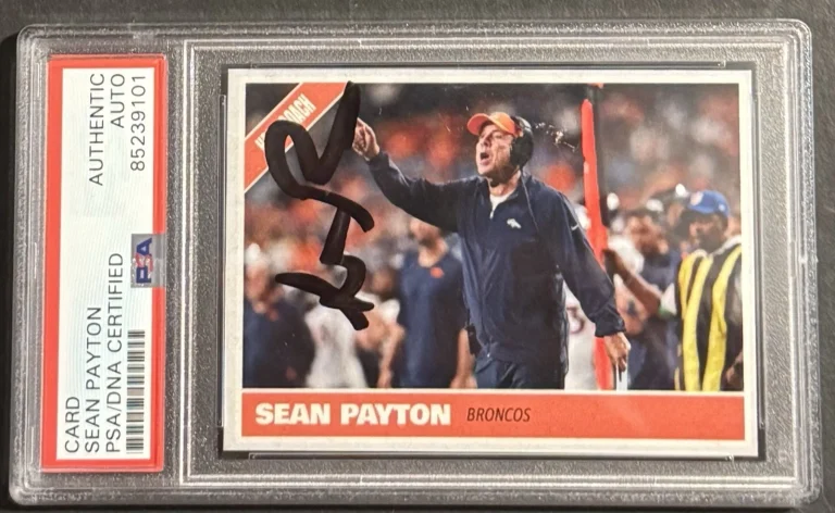 Sean Payton Signed Autographed Denver Broncos Custom Card PSA/DNA Slabbed