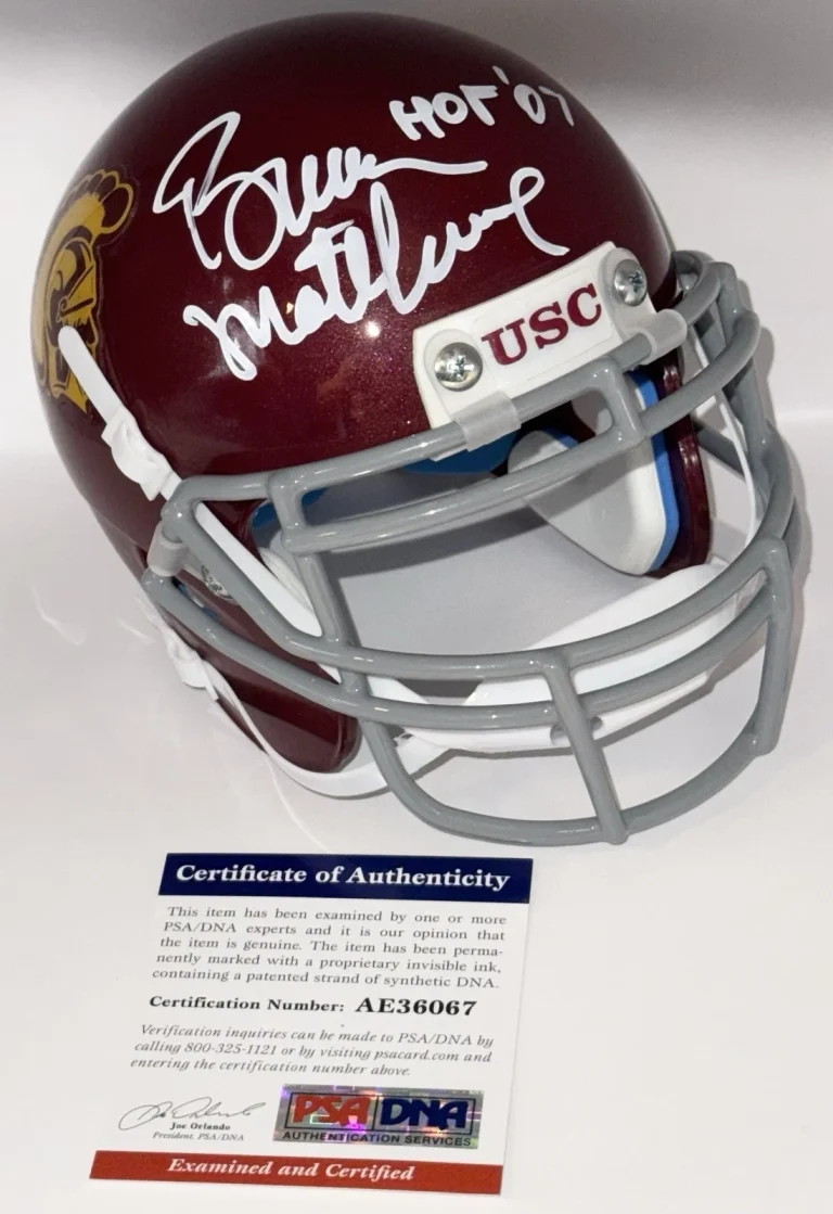 Bruce Matthews Signed Autographed USC Trojans Mini Helmet PSA/DNA COA