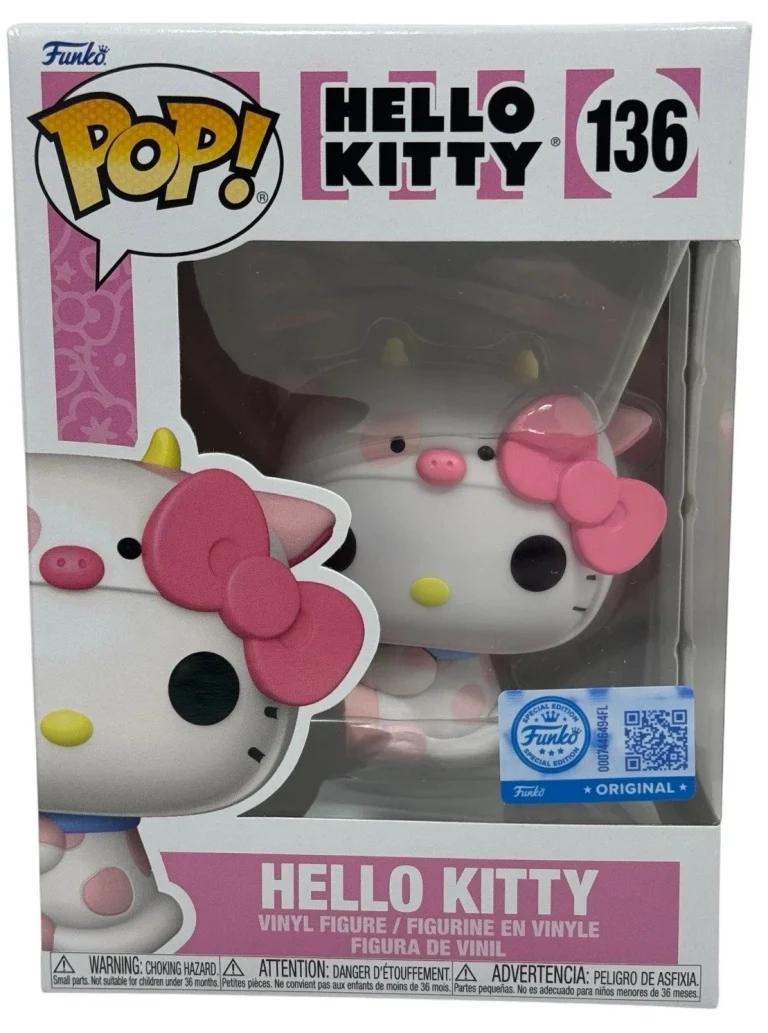 Funko Pop! Sanrio Hello Kitty in Cow Costume Cosplay #136 With Pop Protector
