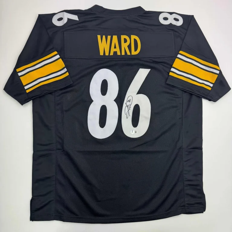 Autographed/Signed HINES WARD Pittsburgh Black Football Jersey JSA COA Auto