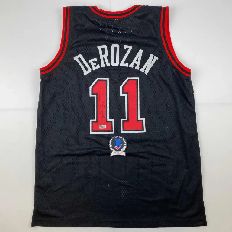 Autographed/Signed DeMar DeRozan Chicago Black Jersey Beckett BAS COA
