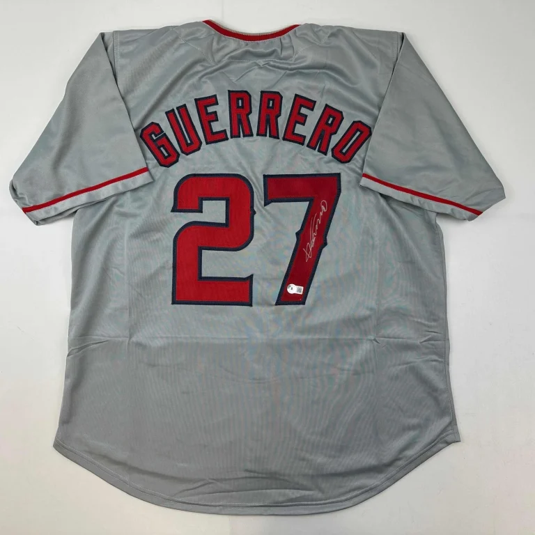 Signed Vladimir Vlad Guerrero Los Angeles LA Grey Jersey Beckett COA