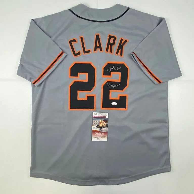 Signed Jack Clark The Ripper San Francisco Grey Jersey JSA COA Auto