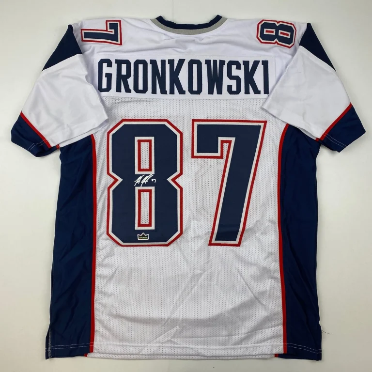 Facsimile Autographed Rob Gronk Gronkowski New England White Jersey XL
