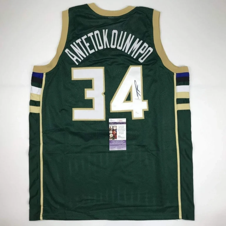Signed Giannis Antetokounmpo Milwaukee Green Custom Jersey JSA COA