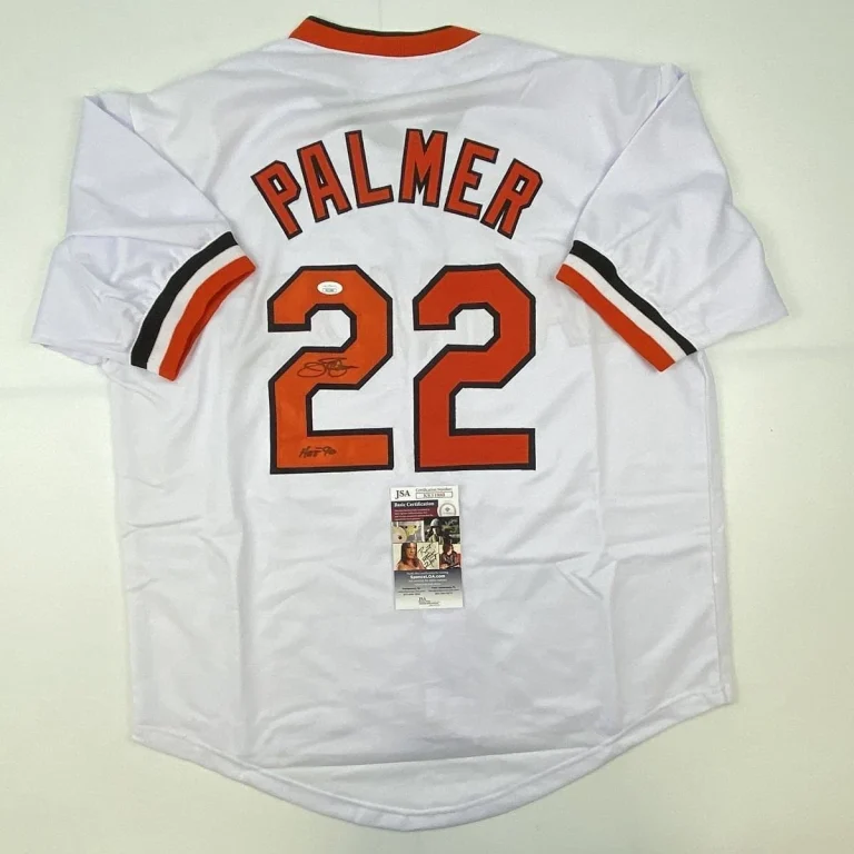 Autographed/Signed Jim Palmer HOF 1990 Baltimore White Jersey JSA COA