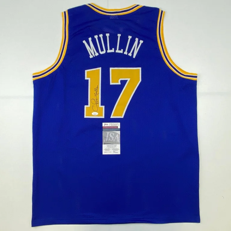 Autographed/Signed Chris Mullin Golden State Blue Jersey JSA COA Auto