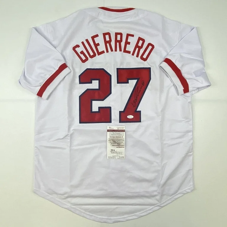 Signed VLADIMIR VLAD GUERRERO Los Angeles LA White Jersey JSA COA