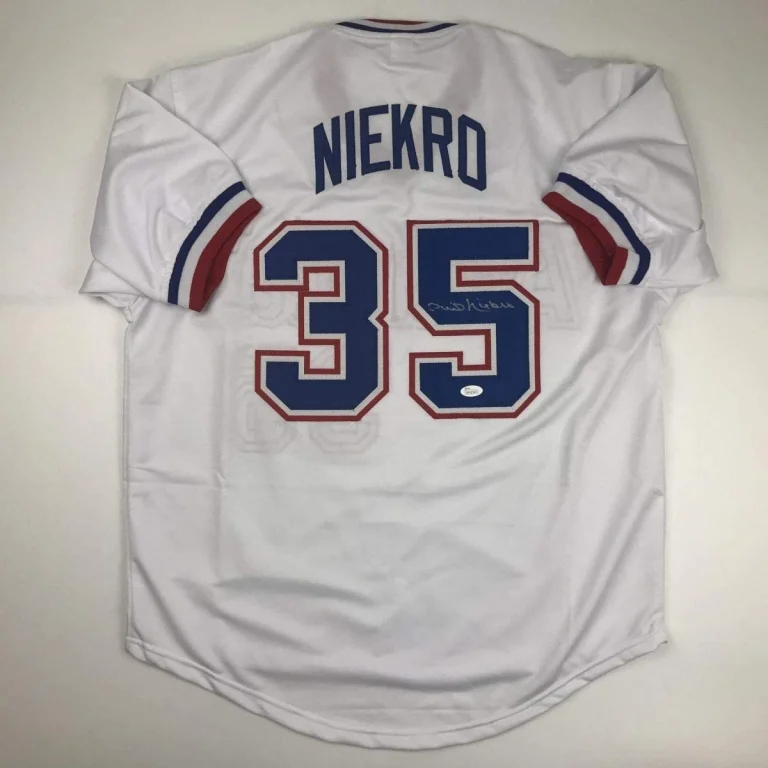 Autographed/Signed Phil Niekro Atlanta White Jersey JSA COA Holo Only