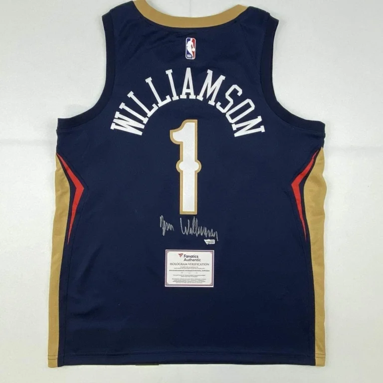 Signed ZION WILLIAMSON Pelicans Blue Nike Jersey Fanatics COA Auto