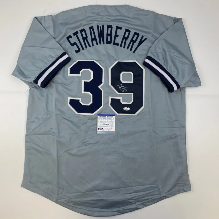 Autographed/Signed Darryl Strawberry New York Grey Jersey PSA/DNA COA