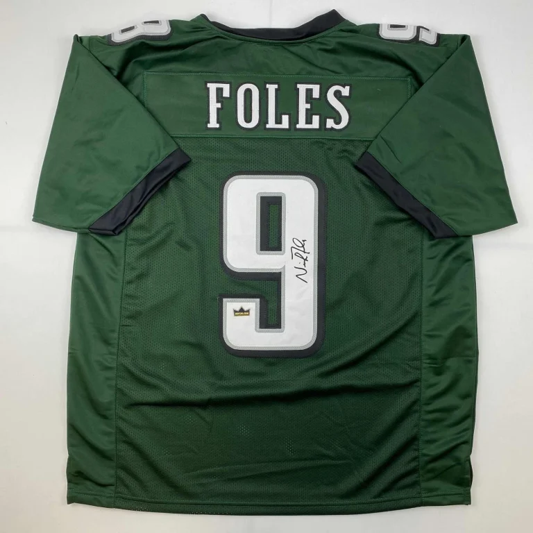 Facsimile Autographed Nick Foles Philadelphia Green Jersey Size Men's XL