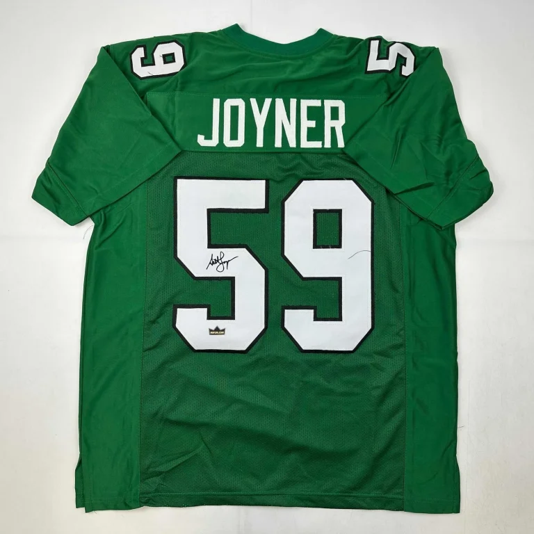 Facsimile Autographed Seth Joyner Philadelphia Kelly Green Jersey XL
