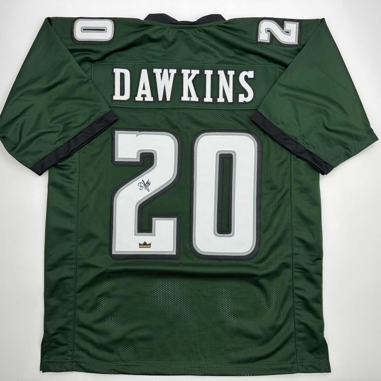 Facsimile Autographed Brian Dawkins Philadelphia Green Jersey Men's XL
