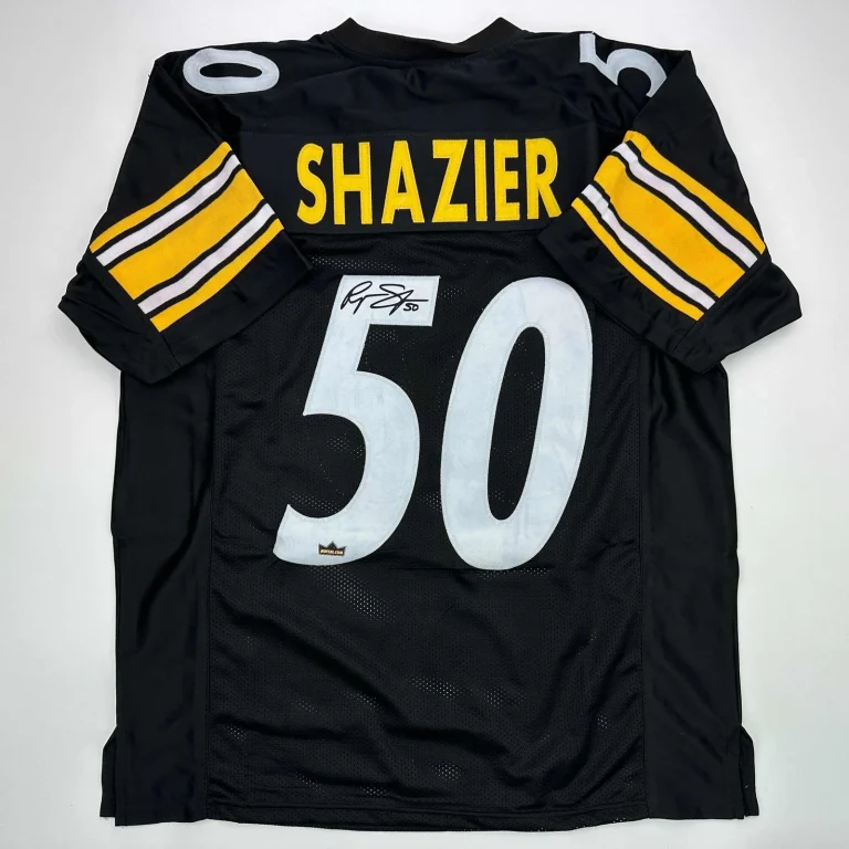 Facsimile Autographed Ryan Shazier Pittsburgh Black Jersey Size Men's XL
