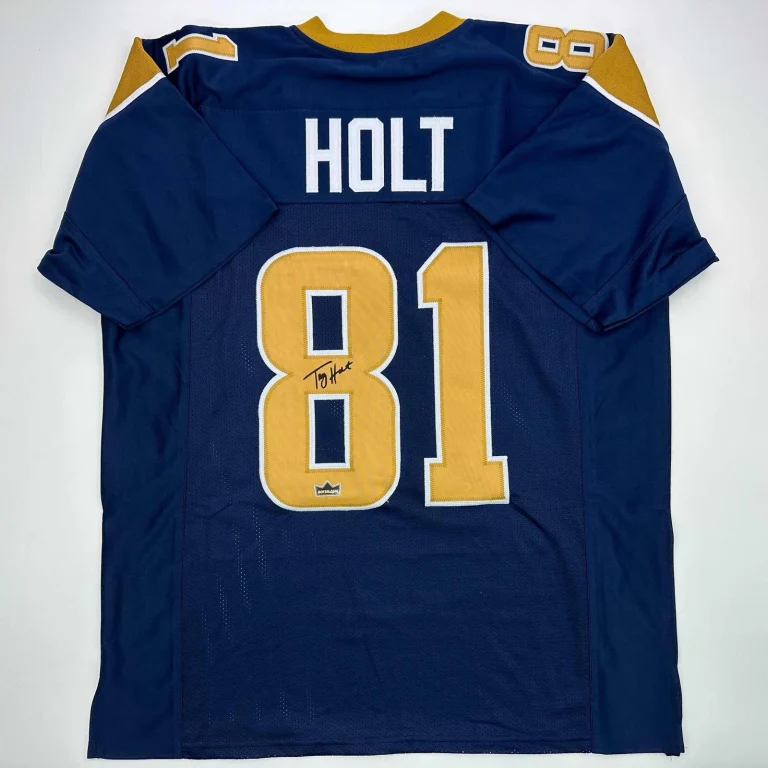 Facsimile Autographed Torry Holt St. Louis Navy Blue Jersey Size Mens XL
