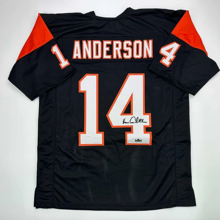 Facsimile Autographed Ken Anderson Cincinnati Black Jersey Size Men's XL