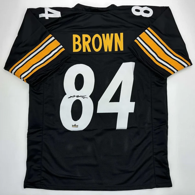 Facsimile Autographed Antonio Brown Pittsburgh Black Jersey Size Mens XL