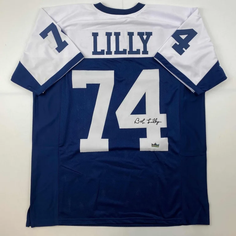 Facsimile Autographed Bob Lilly Dallas Thanksgiving Day Jersey Men's XL