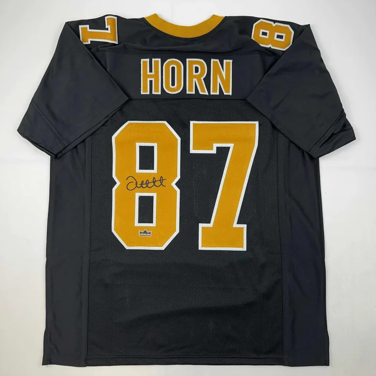 Facsimile Autographed Joe Horn New Orleans Black Jersey Size Men's XL