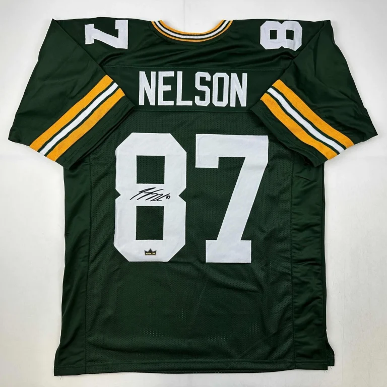 Facsimile Autographed Jordy Nelson Green Bay Green Jersey Size Men's XL
